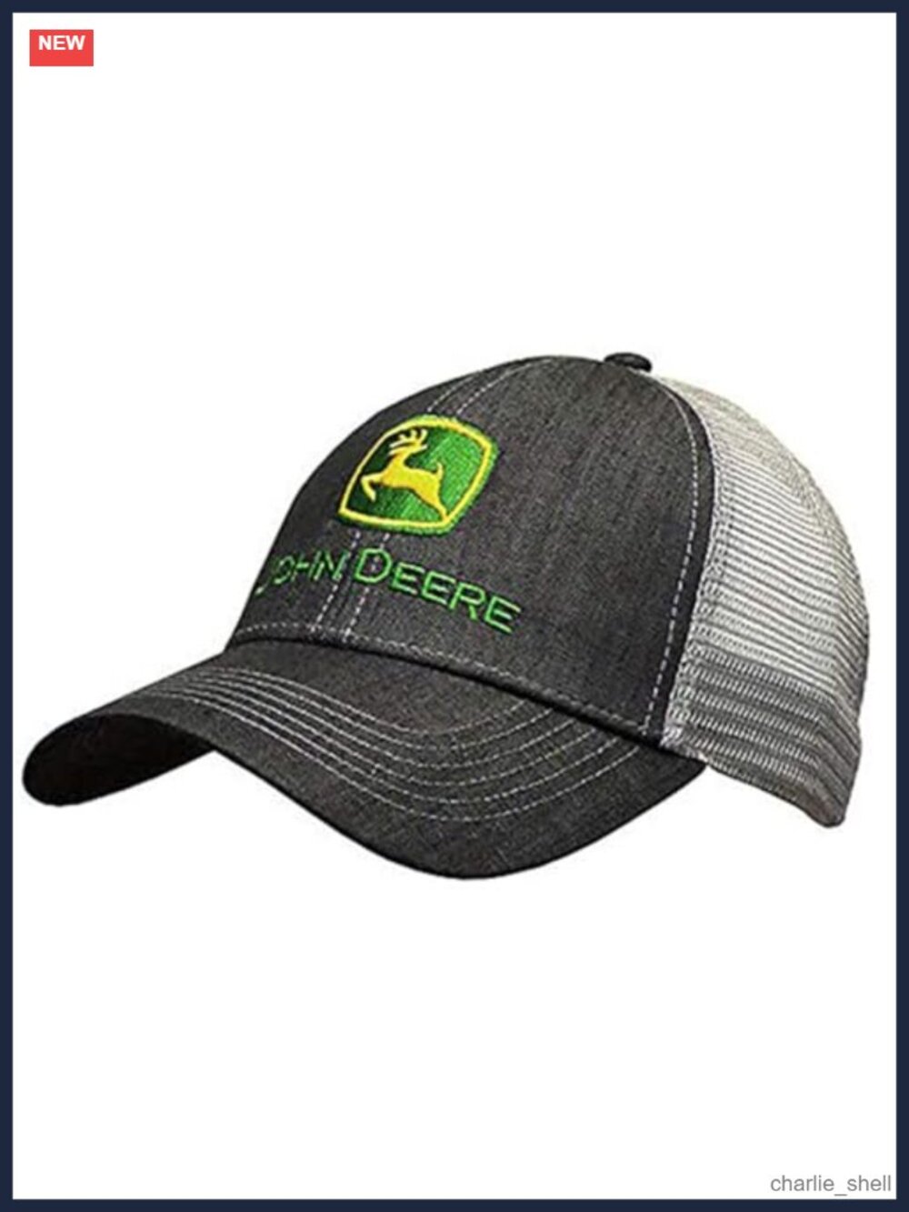 John Deere Twill Mesh Embroidered Logo Adjustable Baseball Cap